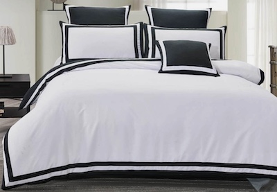 bed duvet black and white